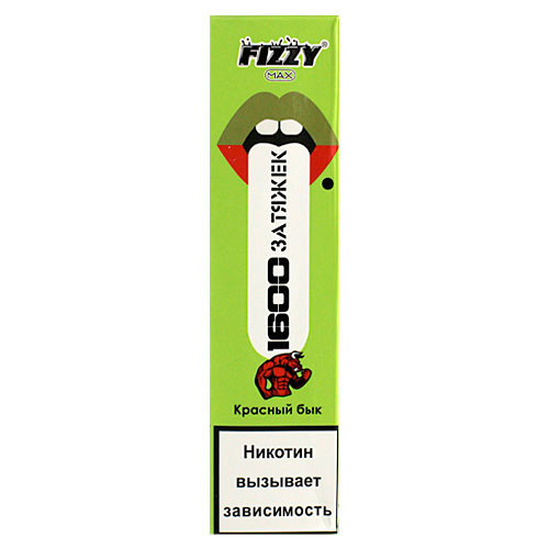 одноразовые электронные сигареты Fizzy 1600 тяг Красный Бык(Энергетик) фото