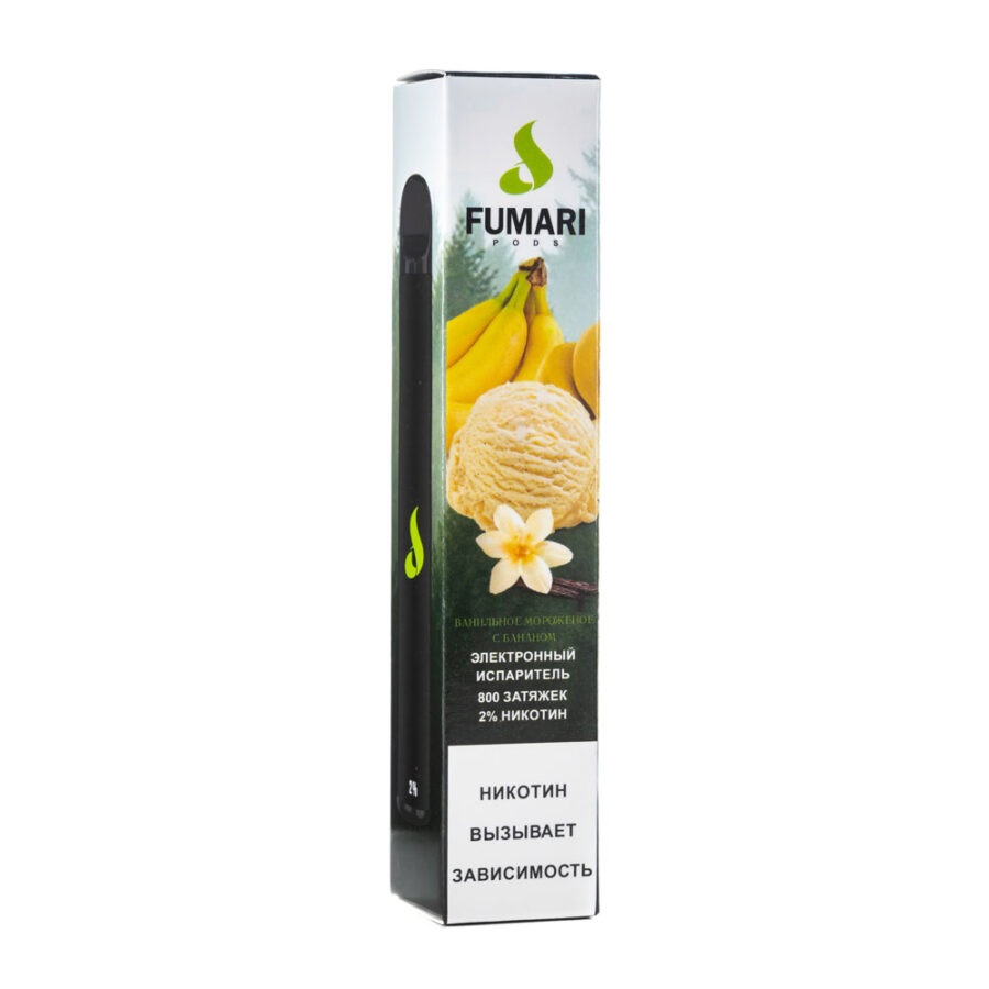 одноразовые электронные сигареты FUMARI 800 тяг Ванильное Мороженое Банан фото